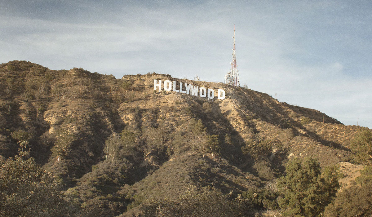 Landscape photography of the Hollywood sign, in the Hollywood hills overlooking Los Angeles